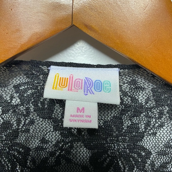 Lularoe long, black, lace overlay sweater with 3/4 length sleeve. - Picture 4 of 4